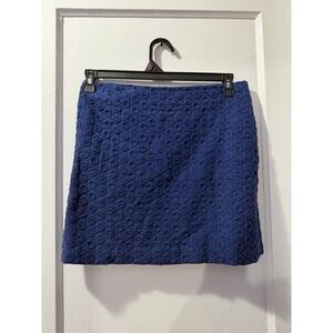Cynthia Steffe Navy Eyelet Skirt in 6
